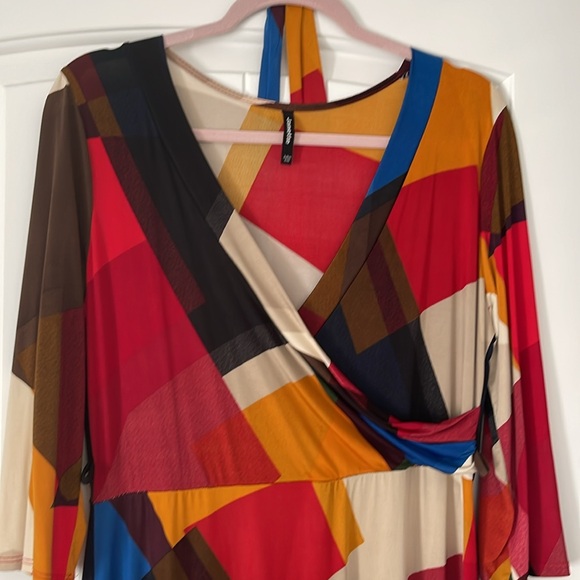 Asymmetric print midi dress - Picture 3 of 5